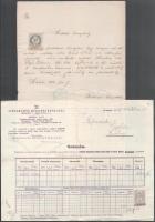 ca 1870-1920 10 db Miskolc környéki okmánybélyeges irat többféle kiadásból