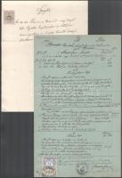 ca 1870-1920 10 db Miskolc környéki okmánybélyeges irat többféle kiadásból