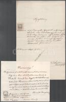 ca 1870-1920 10 db Miskolc környéki okmánybélyeges irat többféle kiadásból