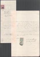 ca 1870-1920 10 db Miskolc környéki okmánybélyeges irat többféle kiadásból