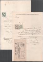 ca 1870-1920 10 db Miskolc környéki okmánybélyeges irat többféle kiadásból