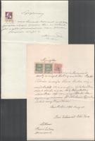 ca 1910 10 db Miskolc környéki okmánybélyeges irat többféle kiadásból