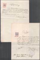 ca 1910 10 db Miskolc környéki okmánybélyeges irat többféle kiadásból