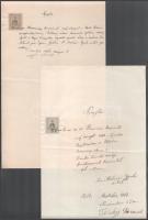 ca 1910 10 db Miskolc környéki okmánybélyeges irat többféle kiadásból