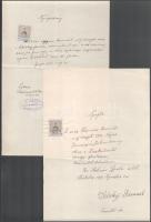 ca 1910 10 db Miskolc környéki okmánybélyeges irat többféle kiadásból