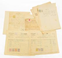 ca 1910 10 db Miskolc környéki okmánybélyeges irat többféle kiadásból