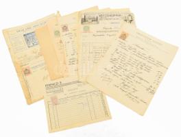 ca 1900-1910 Miskolc 10 db fejléces számla, kereskedőktől, iparosoktól.