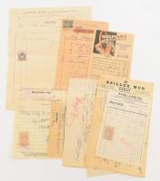 ca 1900-1910 Tokaj 9 db fejléces számla, kereskedőktől, iparosoktól.