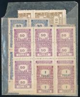 1946 Számlailleték bélyegek postatiszta összefüggésekben
