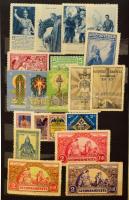 1914-1918 Tartalmas világháborús propaganda levélzáró és segély bélyeg gyűjtemény, közepes berakóban...