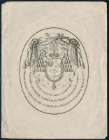 ca 1853 Scitovszky János (1875-1866) hercegprímás, bíboros, esztergomi érsek ex librise 12x15 cm