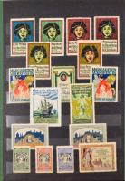 1912-1913 Gyönyörű szép külföldi levélzáró gyűjtemény (316db) berakóban / Collection of poster stamp...