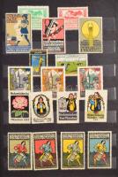 1912-1913 Gyönyörű szép külföldi levélzáró gyűjtemény (316db) berakóban / Collection of poster stamp...