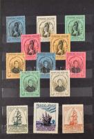 1912-1913 Gyönyörű szép külföldi levélzáró gyűjtemény (316db) berakóban / Collection of poster stamp...