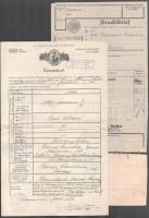 ca 1860-1900 12 db magyar és német okmánybélyeges okmány