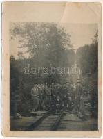 Komandó, Kommandó, Comando, Comandau; Funicularul / sikló, fűrésztelep, iparvasút / funicular, sawmill, industrial railway. photo (non PC) (12 x 9 cm) (b)