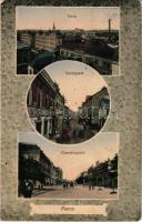 1913 Prerov, Prerau; Totale, Skodagasse, Comeniusgasse / general view, street view, café. Art Nouveau, floral (wet damage)