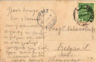 1913 Prerov, Prerau; Totale, Skodagasse, Comeniusgasse / general view, street view, café. Art Nouvea...