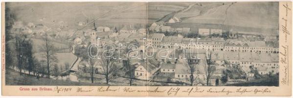 1904 Brezová nad Svitavou, Brüsau; 2-tiled folding panoramacard. Verlag von Joh. Heller (fl)