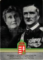 1938 Horthy Miklós kormányzó és Horthy Miklósné Purgly Magdolna, magyar címer / Seine Durchlaucht der Reichsverweser des Königreichs Ungarn Vitéz Nikolaus Horthy von Nagybánya, Ihre Durchlaucht Frau von Horthy. "Unter den Linden" in festlicher Ausschmückung und Beleuchtung + "Deutschlandreise Reichsverweser v. Horthy Kiel 22. 8. 1938" So. Stpl (EM)