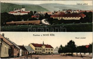Nová Rise, Neureisch; Celkovy pohled, Horní námestí / general view, square with shops