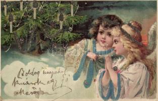 Christmas angels litho