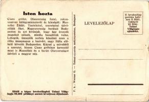 Ciano Galeazzo gróf Olaszország külügyminisztere és felesége Mussolini Edda Budapesten. Tolnai Világ...