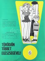 cca 1960 Törödjön többet egészségével! Plakát, Pénzjegynyomda, minimális lapszéli szakadással, 48x66,5 cm