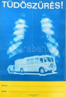 1969 Tüdőszűrés! Plakát, Egészségügyi Minisztérium, kis lapszéli szakadással, 68x47 cm, hajtott