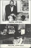 cca 1989 előtt készült, "Piedone Afrikában" című film jelenetei és szereplői, 17 db vintage produkciós filmfotó (vitrinfotó, lobbyfotó) ezüst zselatinos fotópapíron, a használatból eredő (esetleges) kisebb hibákkal, 18x24 cm