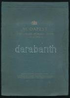 cca 1930 Budapest, album 12 db színes képpel (Budavári Palota a Tabán felől, Parlament, Mátyás-templom, Szent István Bazilika, stb.), ifj. Richter Aladár (1898-1950) festőművész munkáinak reprodukciói, többnyelvű képaláírásokkal. Kiadói papírkötés, kissé sérült, foltos borítóval, helyenként kissé foltos lapokkal, a hátsó borítón firkával, 24x17 cm, képméret: 14x9 cm.