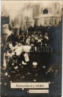 1916 Budapest IV. Károly király és Zita királyné koronázása. A koronázási ebéd. Révész és Bíró felvétele