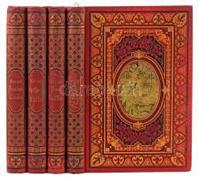 Emanuel Geibel 4 kötete: Spätherbstblätter.; Juniuslieder.; Gedichte von - - .; Neue Gedichte von - - . Stuttgart, 1880-1881, J. G. Cotta'schen Buchhandlung. Német nyelven. Kiadói dekoratív, aranyozott egészvászon-kötés, változó állapotban, egy kötet ázott, foltos hátsó borítóval.
