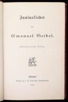 Emanuel Geibel 4 kötete: Spätherbstblätter.; Juniuslieder.; Gedichte von - - .; Neue Gedichte von - ...