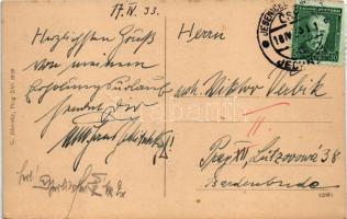 1933 Jesenice, Jechnitz; street view with shops (EK)