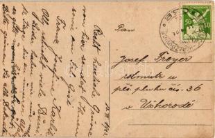 1923 Kolinec, Námestí / square, church, inn (fa)