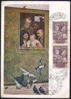 1932 Díjkiegészített díjjegyes levelezőlap / PS-card with additional franking