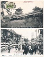 JAPÁN - 8 db RÉGI képeslap vegyes minőségben: templomok, piac, téli táj, kikötő / JAPAN - 8 pre-1945...