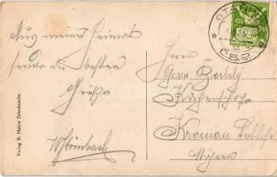 1923 Cecovice, Zetschowitz; general view, winter. Verlag R. Habla (EK)