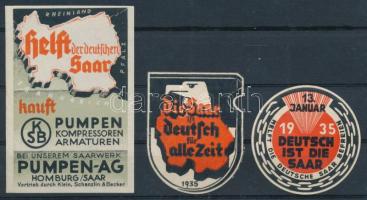1935 Saar vidék népszavazás propaganda levélzárók / Saar referendum Propaganda poster stamps