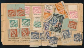 1928-31 Kereskedelmi Alkalmazottak Országos Szövetsége tagsági igazolvány, nagyon sok bélyeggel