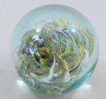 Murano levélnehezék, belső színezéssel, hibátlan, m: 6,5 cm