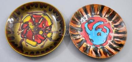 2 darab Gránit modern dísztál, jelzett, hibátlan, d: 25 cm