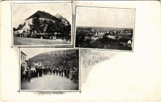 Otrocín, Skola, Posvíconí / school, general view, procession. Art Nouveau (EB)