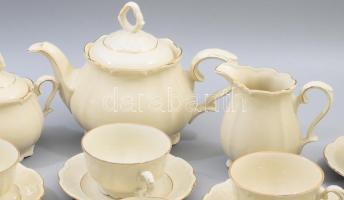 1937-1945 Bavaria Bareuther 12 személyes kávés készlet, jelzett, kopással, teljes