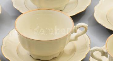 1937-1945 Bavaria Bareuther 12 személyes kávés készlet, jelzett, kopással, teljes