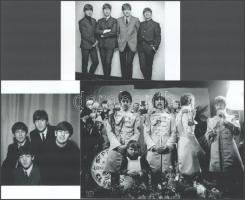 cca 1967 előtti felvételek a Beatles együttesről, 3 db modern nagyítás, jelzés nélkül, 15x21 cm és 10x15 cm