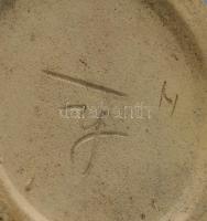 Kaspó mázas kerámia, kézzel festett, jelzett, hibátlan d: 18 cm, m: 16 cm