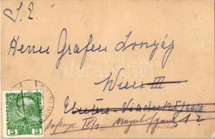 Sitzenberg-Reidling, castle, with the letter of the owner, addressed to Count Lónyay (non PC) (EK)