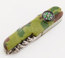 Katonai bicska, sok funkcióval, iránytűvel egy csipesz hiányzik.